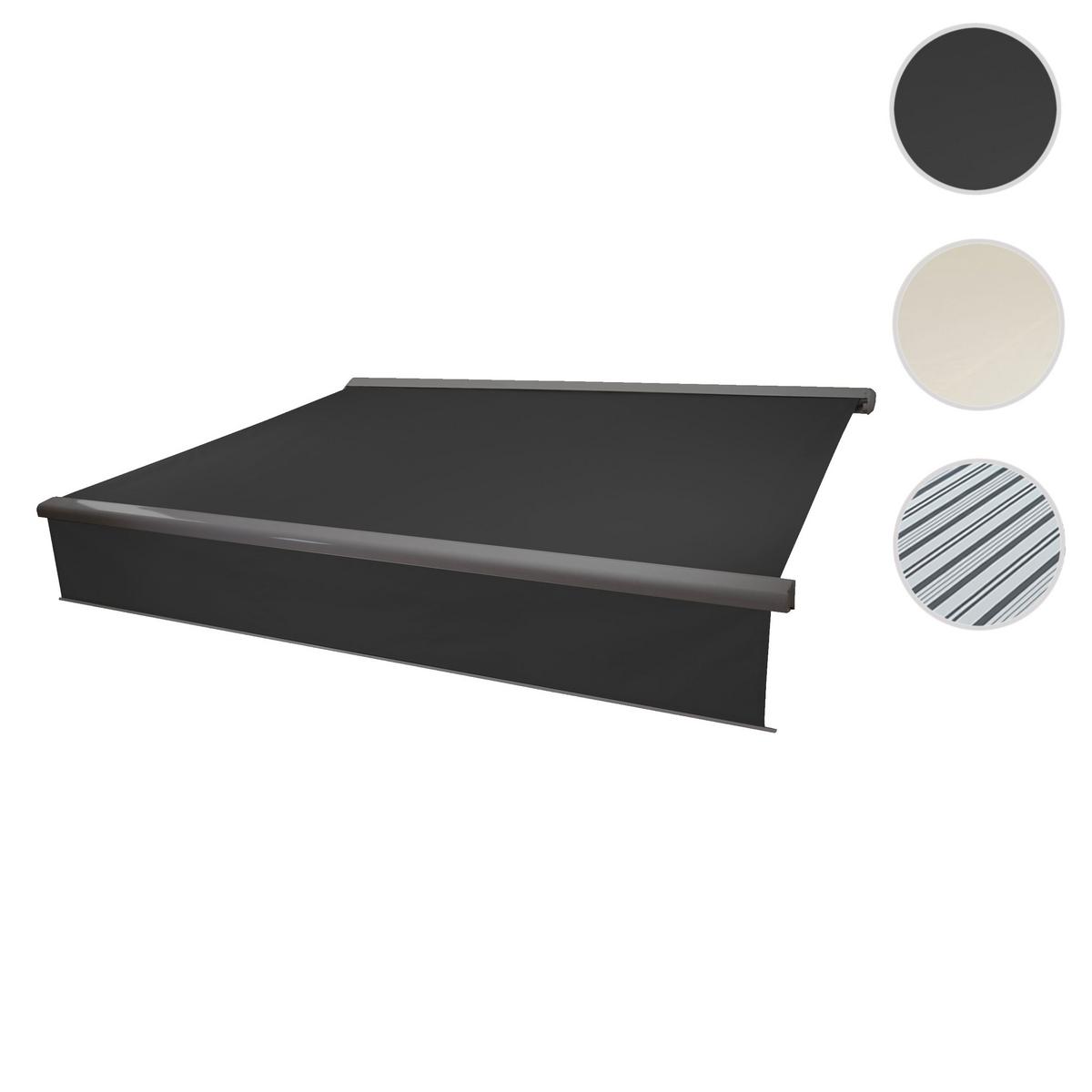 KASSETTEN-MARKISE VOLANT AUSFAHRBAR Anthrazit, Grau - Anthrazit/Grau, Textil (450/15/300cm) - MCW