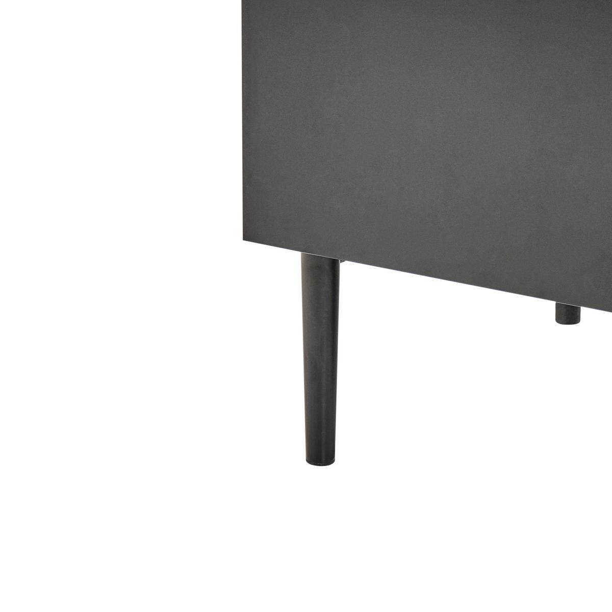 KOMMODE mit 4 Schubladen Naturfarbene Esche Schwarz Blythe - Schwarz/Braun, Holzwerkstoff/Metall (80/95/40cm) - Beliani