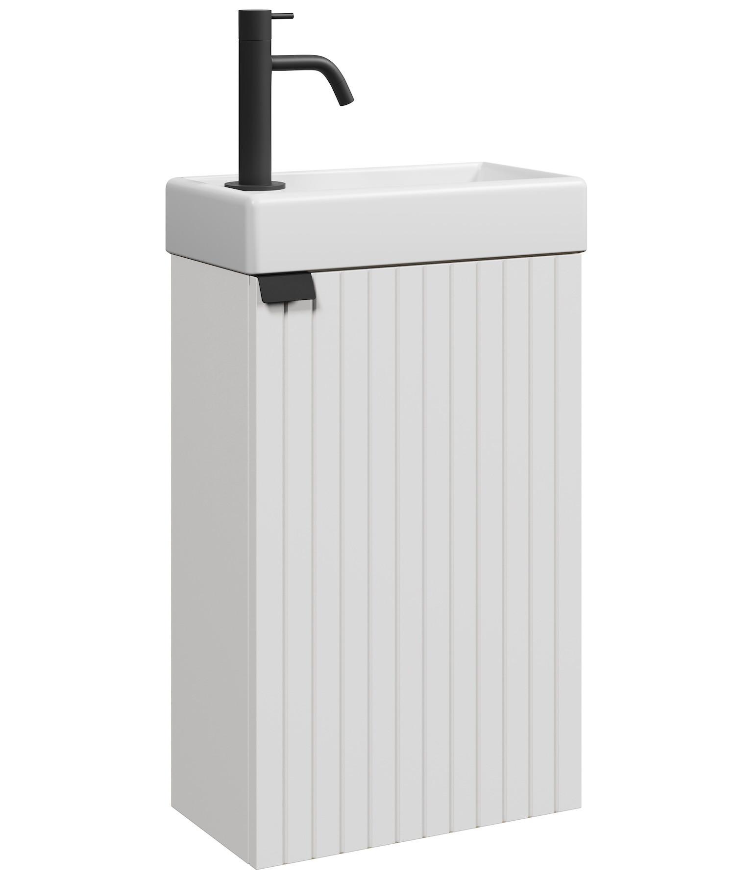 GÄSTE-WC-MÖBELSET Bosco 2 Teile Weiß Matt - 40 x 22 x 68 cm - Weiß, Holz (40/68/22cm) - Badplaats