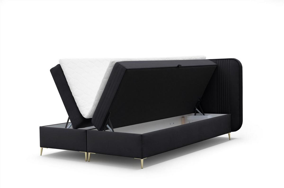 BOXBETT Alize - Schwarz, Holzwerkstoff/Textil (120/200cm) - Fun Möbel