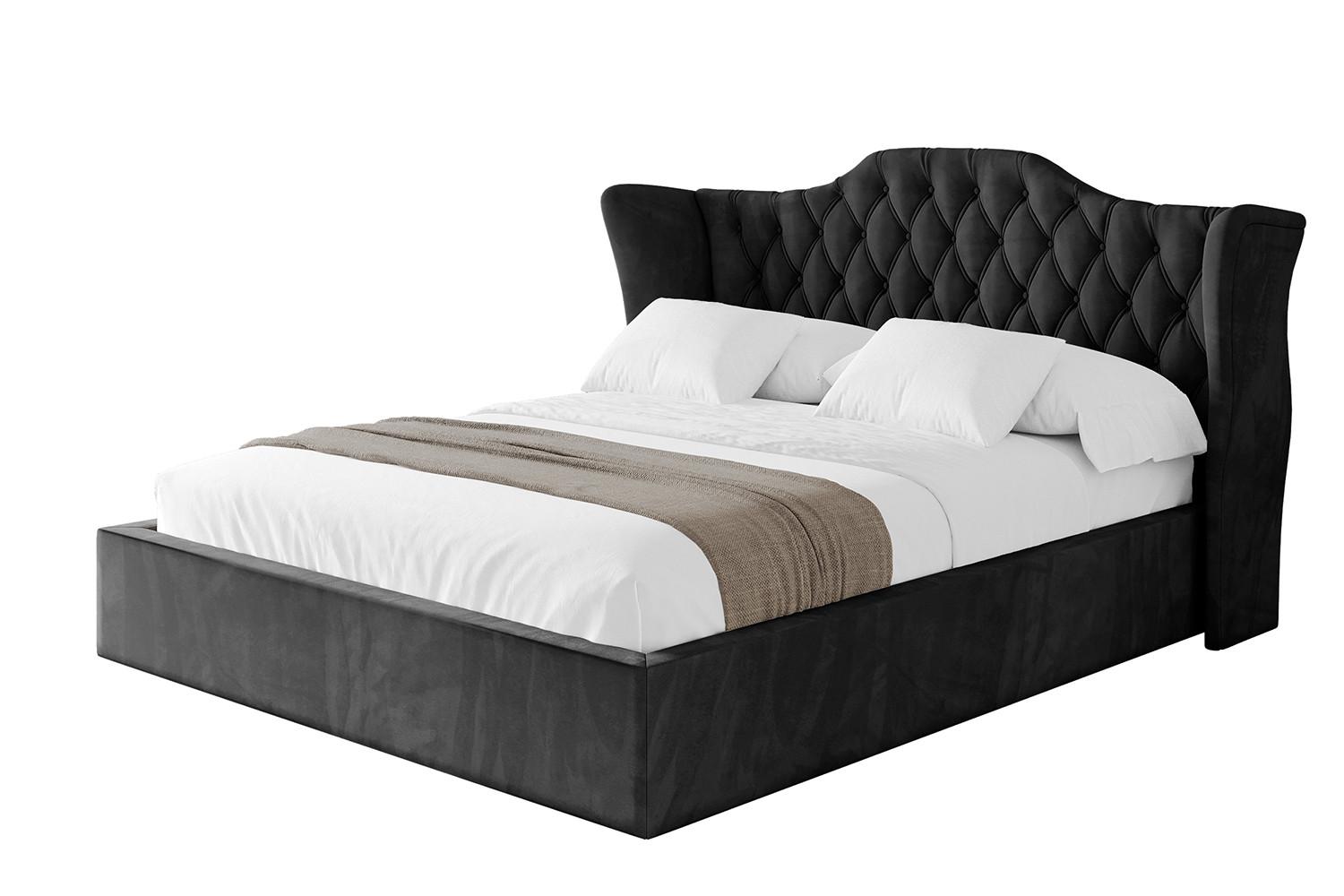 POLSTERBETT mit Bettkasten und Lattenrost, Boxbett ohne Matratze - ZORAN 120x200 Schwarz - Schwarz, Holzwerkstoff/Textil (120/200cm) - ALTDECOR