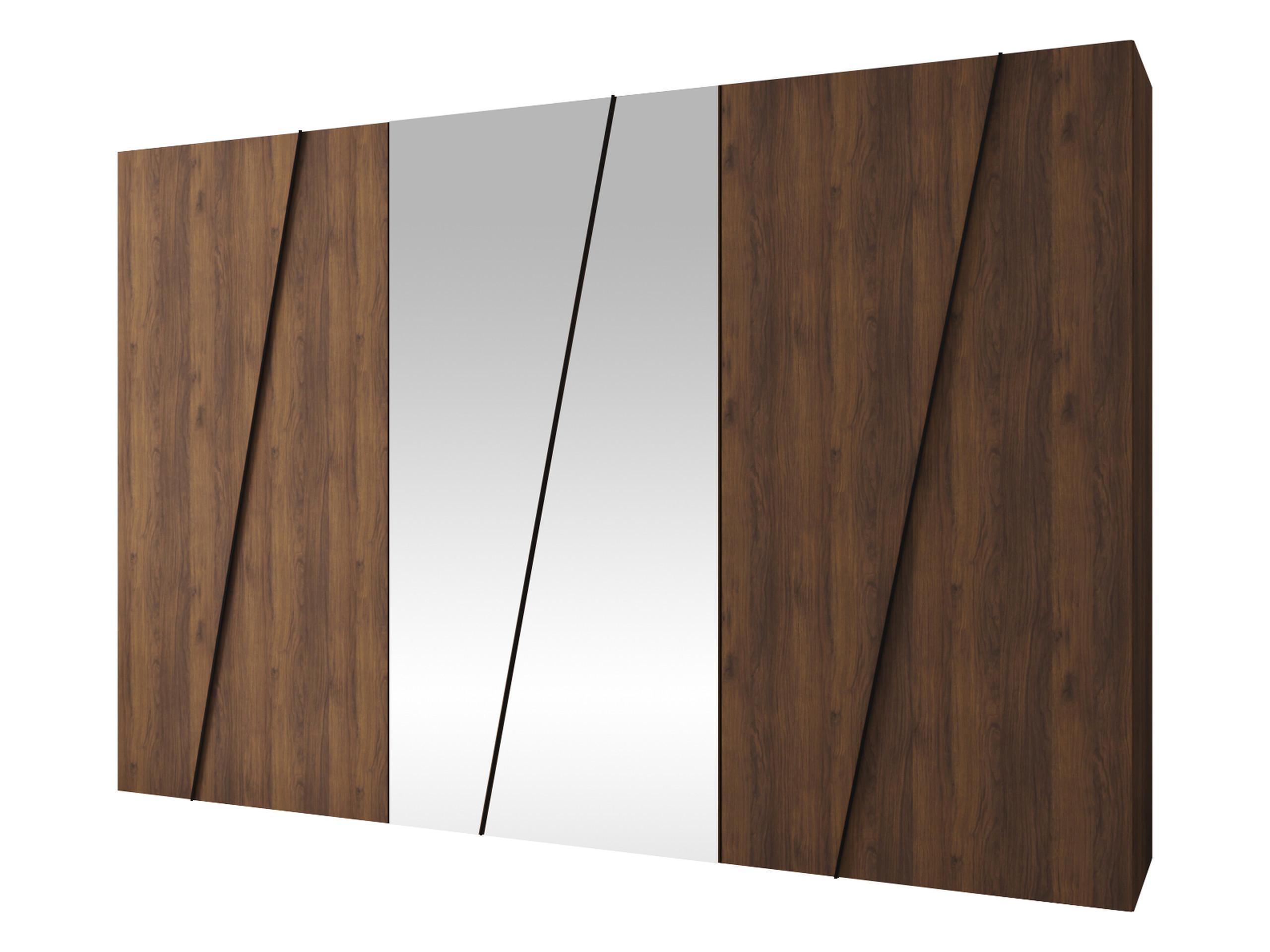 DREHTÜRENSCHRANK Zen 2L 300 cm - Nussbaumfarben/Schwarz, Holzwerkstoff/Kunststoff (300/202/50cm) - MIRJAN24