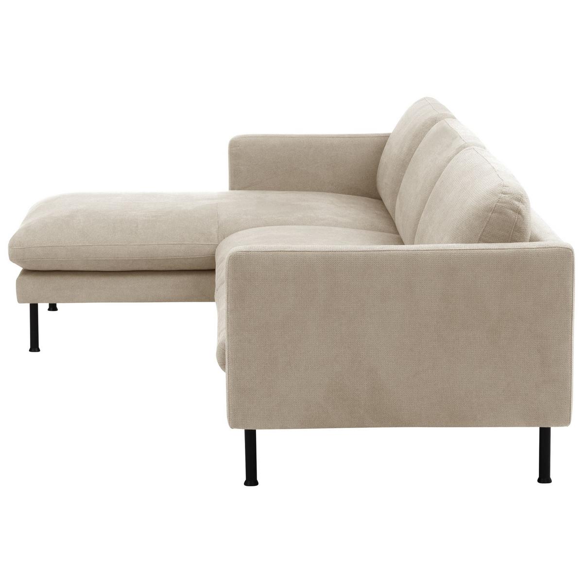 ECKSOFA mit Longchair links Katina Flachgewebe beige - Beige, Kunststoff (160/286cm) - 58aufmkessel
