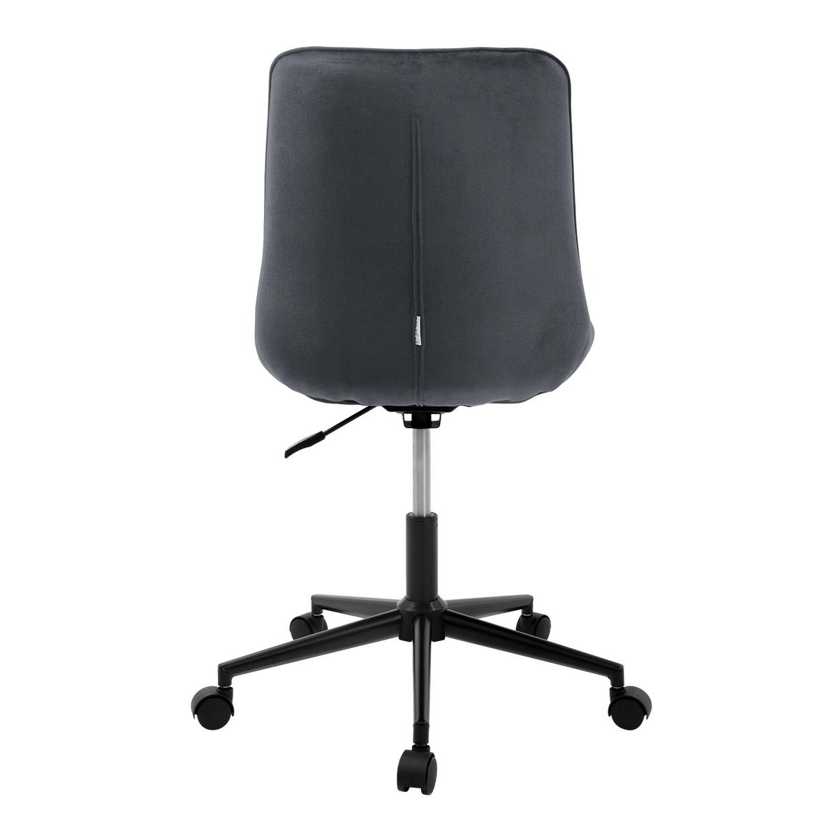 BÜROSTUHL Samt Grau - Grau, Metall (53/97/60cm) - ML-DESIGN