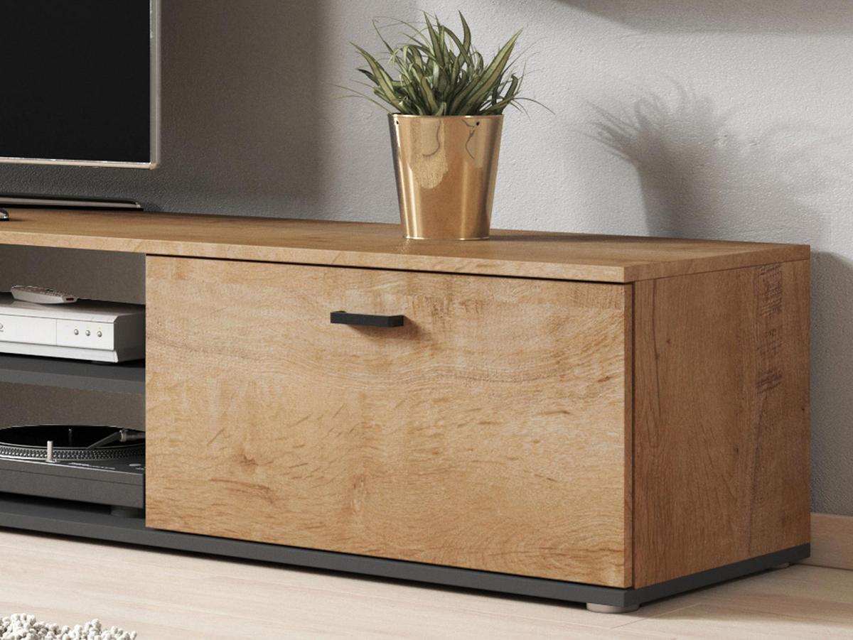 TV-LOWBOARD 140 Soho S04 - Silberfarben/Schwarz, Holzwerkstoff/Kunststoff (140/37/43cm) - MIRJAN24