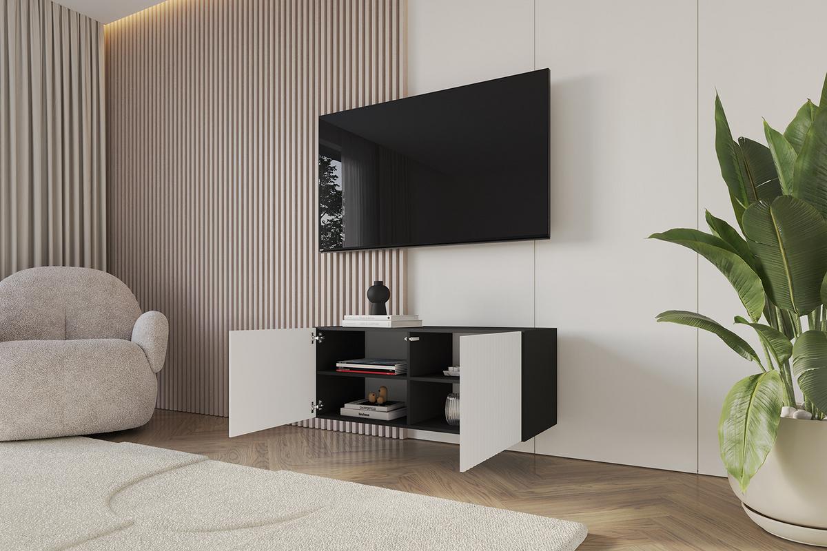 LOWBOARD NOA-2-W 100x40x40 cm - Schwarz / Weiß - Weiß, Holzwerkstoff (100/40/40cm) - ALTDECOR