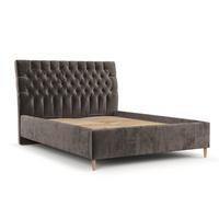 POLSTERBETT Lira 160/200 cm Braun im Lotta Stoff - Naturfarben/Braun, Holz/Holzwerkstoff (160/200cm) - AltaBeds