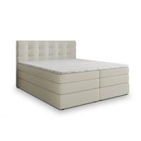 BOXSPRINGBETT AREZI 140x200 cm mit Matratze und Topper - Creme - Creme, Holz (140/200cm) - MASSENO