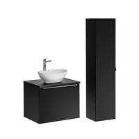 BADMÖBEL 60cm Éros 2er-Set Schwarz - Schwarz, Holzwerkstoff (60/48/46cm) - Petits-meubles