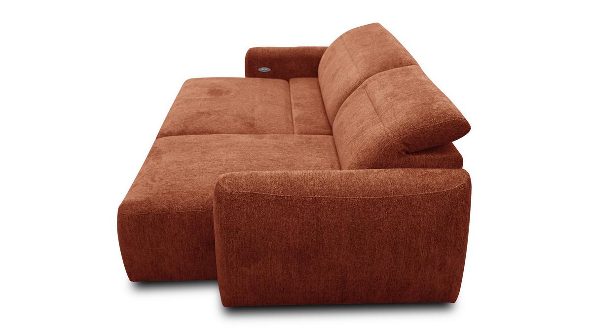 ECKSOFA NERO 4-Sitzer, orange - Schwarz/Orange, Holz/Textil (272/81/159cm) - Wozimo
