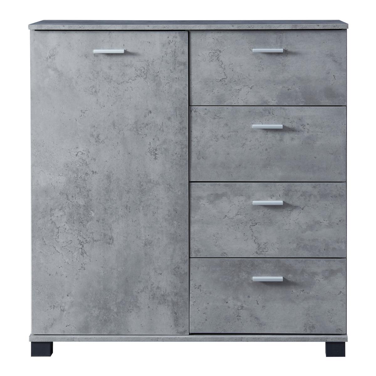 SIDEBOARD Döbritz - Grau, Holzwerkstoff (80/84/28cm) - [en.casa]
