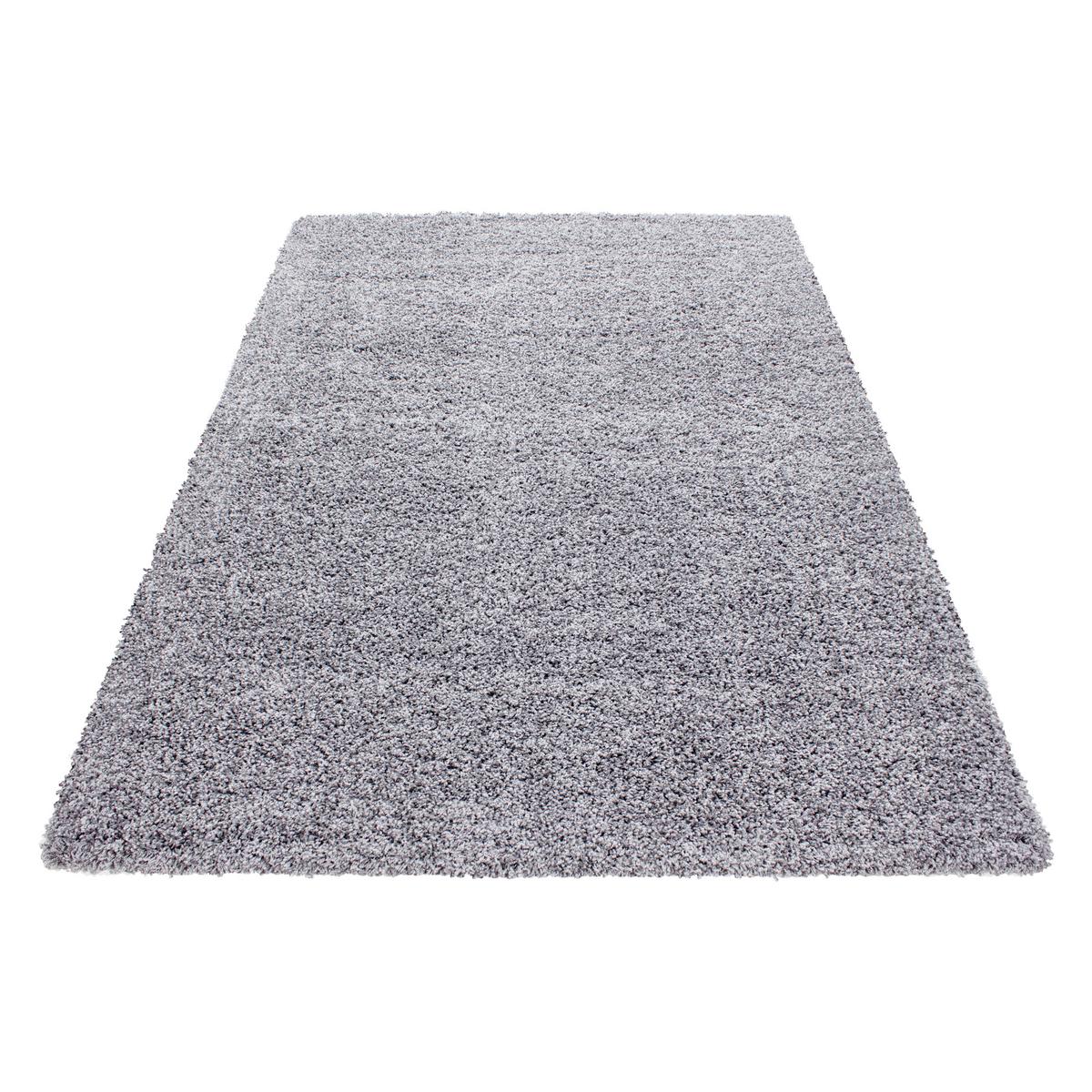 HOCHFLORTEPPICH RHEIN, einfarbig, Hellgrau, 60 x 110 cm - Grau, Textil (110/60cm) - KADIMA DESIGN