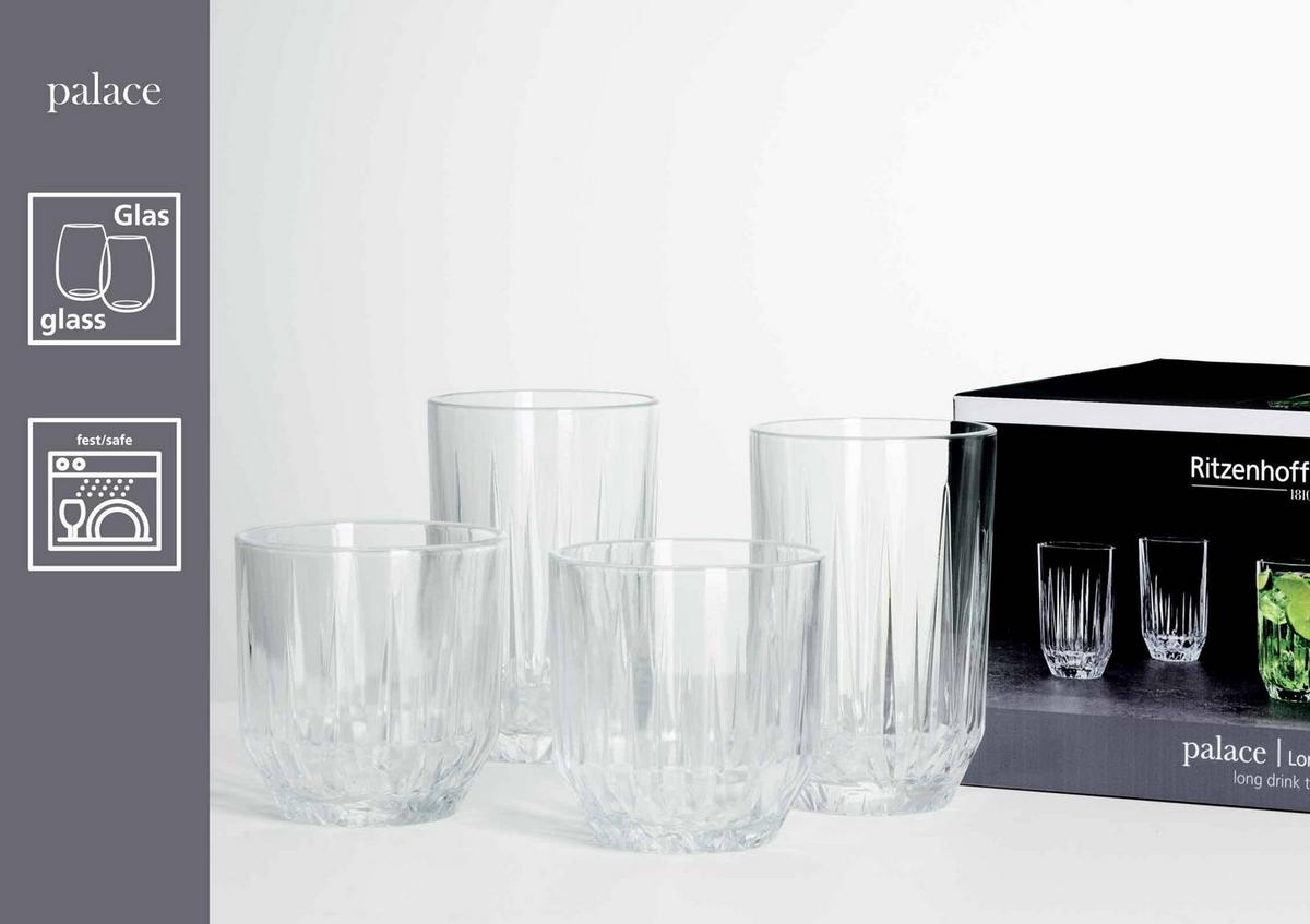 WHISKY & LONGDRINKGLÄSER-SET Palace transparent 12-tlg. - Transparent, Glas - Ritzenhoff Breker