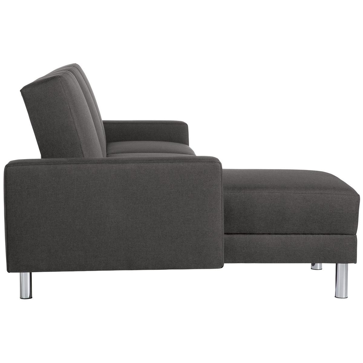 FUNKTIONSSOFA mit Hocker Katryna Flachgewebe anthrazit - Anthrazit, Kunststoff (144/92/230cm) - 58aufmkessel