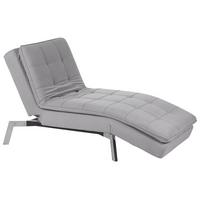 RELAXLIEGE Samtstoff hellgrau verstellbar Loiret - Silberfarben/Grau, Textil (179/93/76cm) - Beliani