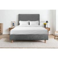 KOPFTEIL gepolstertes – Anthrazitgrauer Stoff - 150 cm - Beige/Anthrazit, Karton/Holz (150/120/10cm) - Sommeil de Plomb