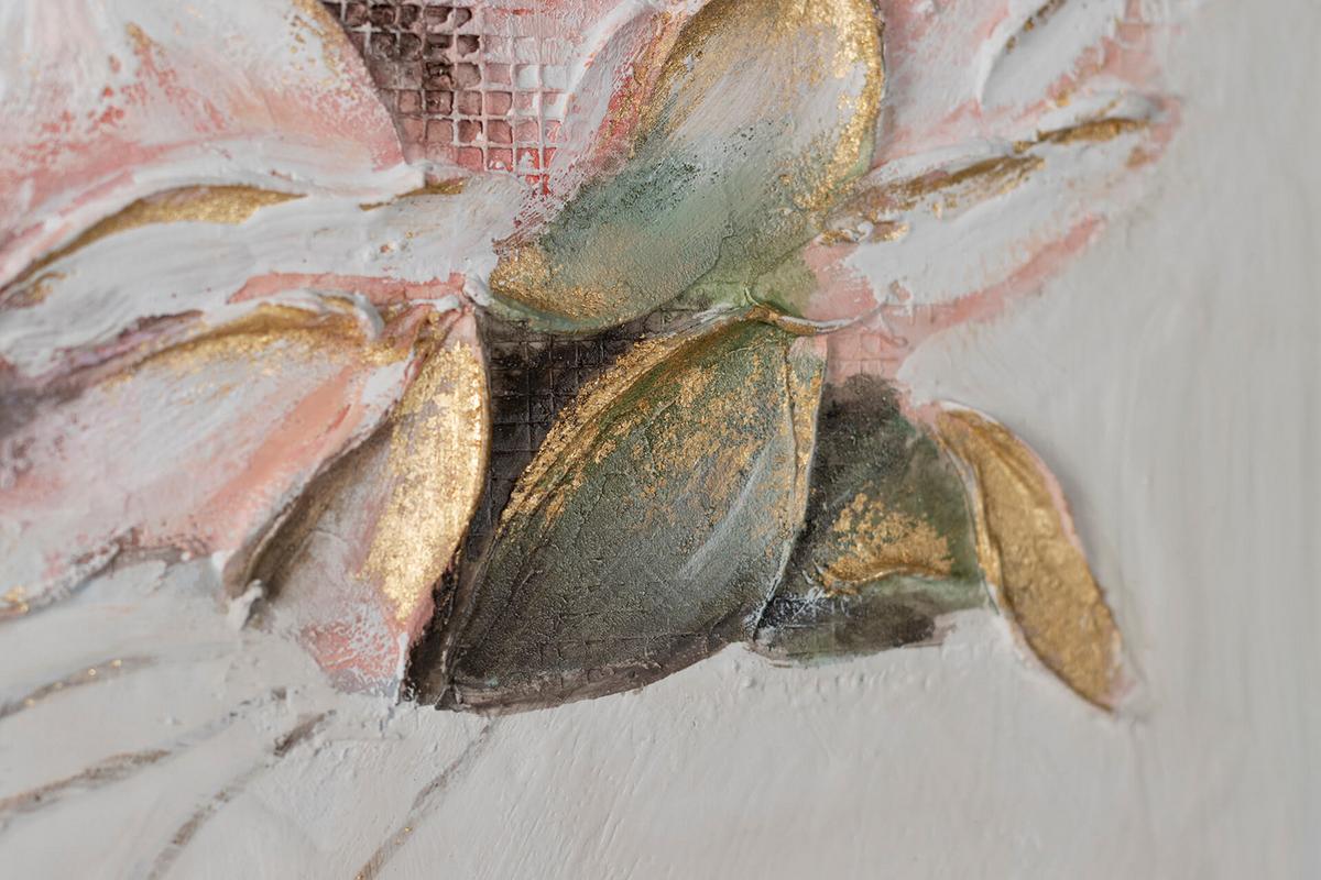 ACRYLBILD HANDGEMALT 60/60 cm - Pink/Weiß, Holz/Textil (60/60cm) - KUNSTLOFT