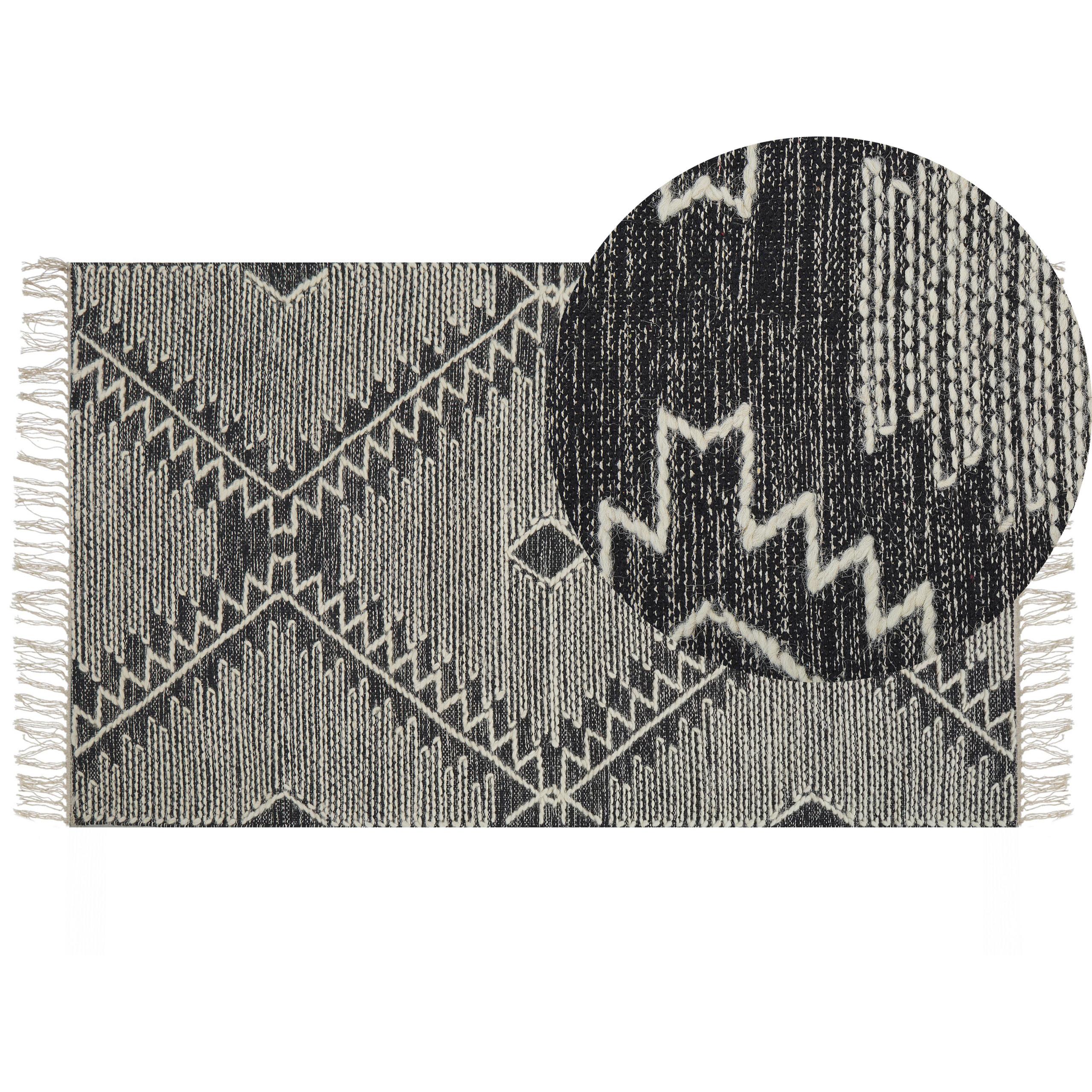 KURZFLOR-TEPPICH Arbaa 150/80 cm - Schwarz, Textil (80/150cm) - Beliani