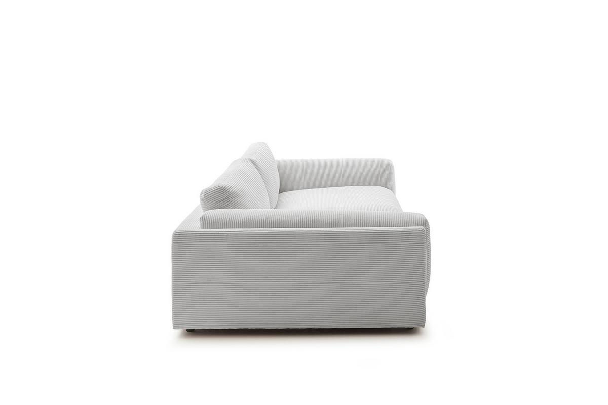 BIG SOFA RAINA Hellgrau Cord - Hellgrau/Schwarz, Kunststoff/Textil (294/85/150cm) - KAWOLA