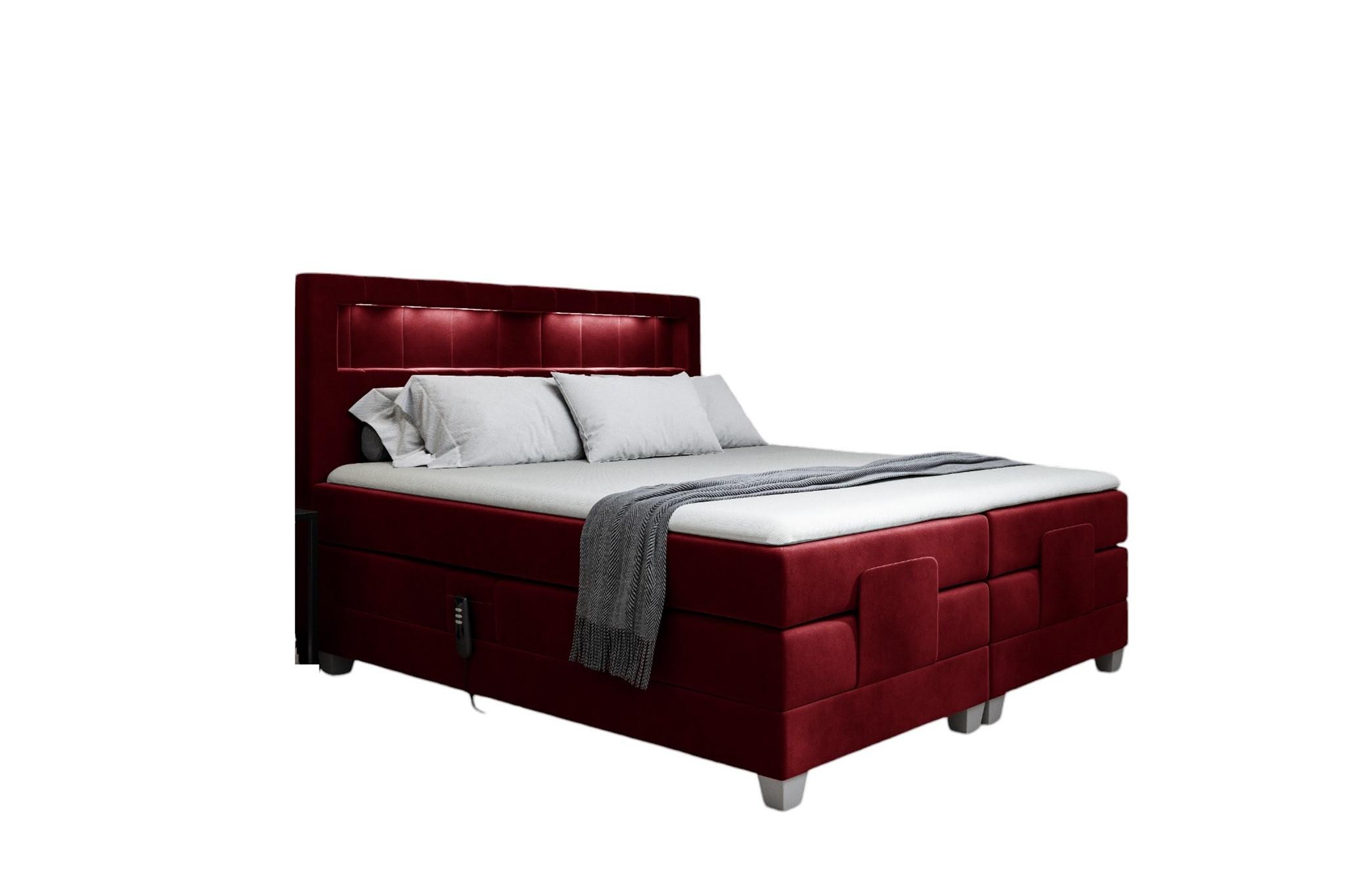 BOXSPRINGBETT Elektrisch Davide - Rot, Holzwerkstoff/Textil (180/200cm) - Fun Möbel