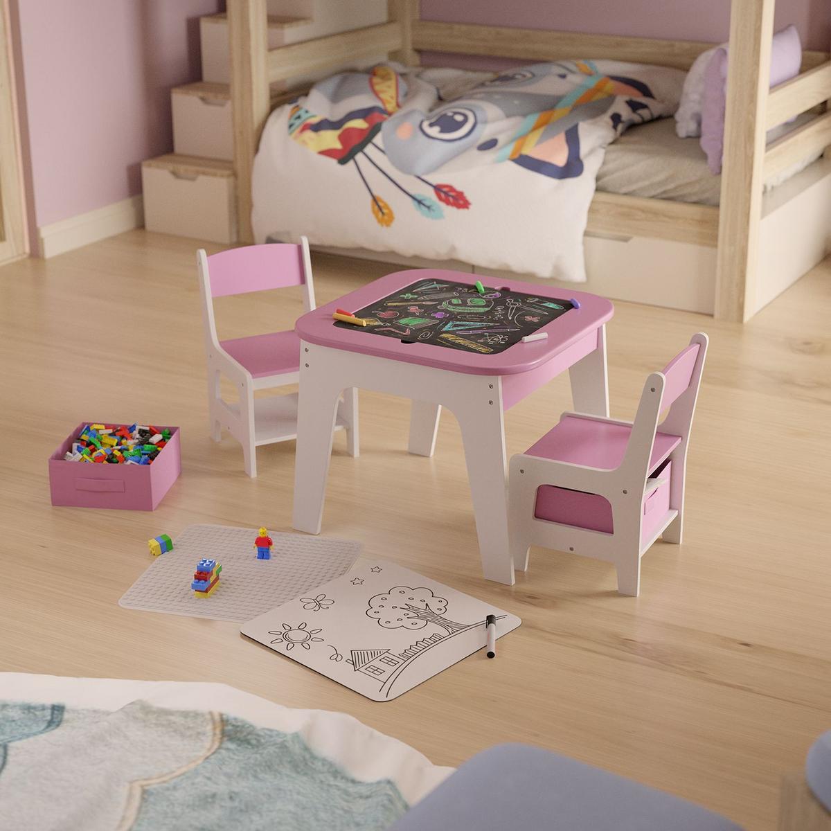 KINDERSITZGRUPPE Milou rosa - Rosa, Holz (60/50/60cm) - Juskys