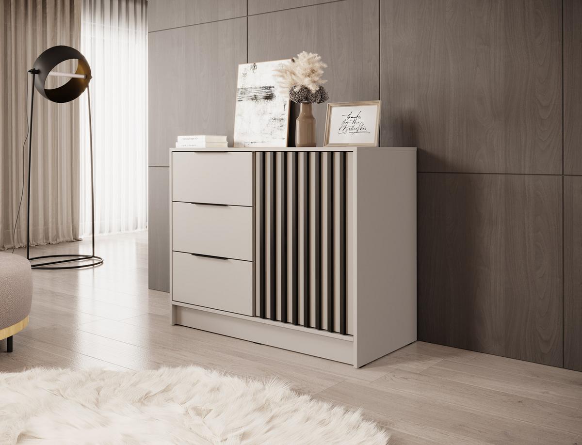 SIDEBOARD NELIANA 105/86/45cm mit 3 Schubladen 1 Türen Kaschmir - Kaschmir, Holzwerkstoff (105/86/45cm) - MASSENO