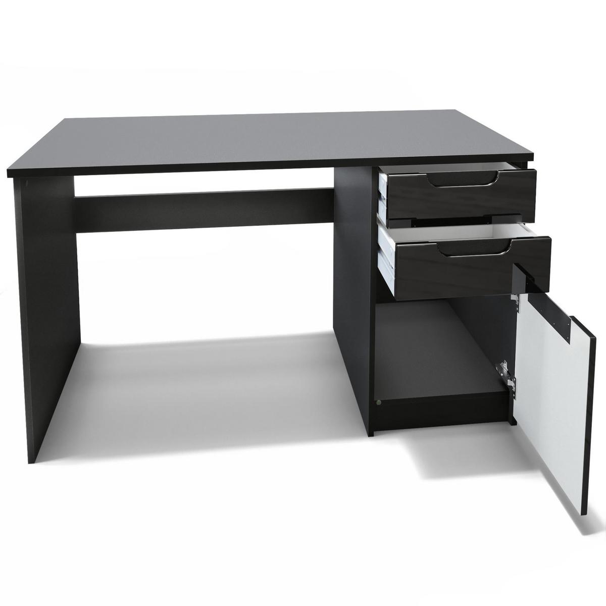 SCHREIBTISCH Logan Fronten in Eiche Nordic - Silbereichenfarben, Holzwerkstoff (60/129/76cm) - Vladon