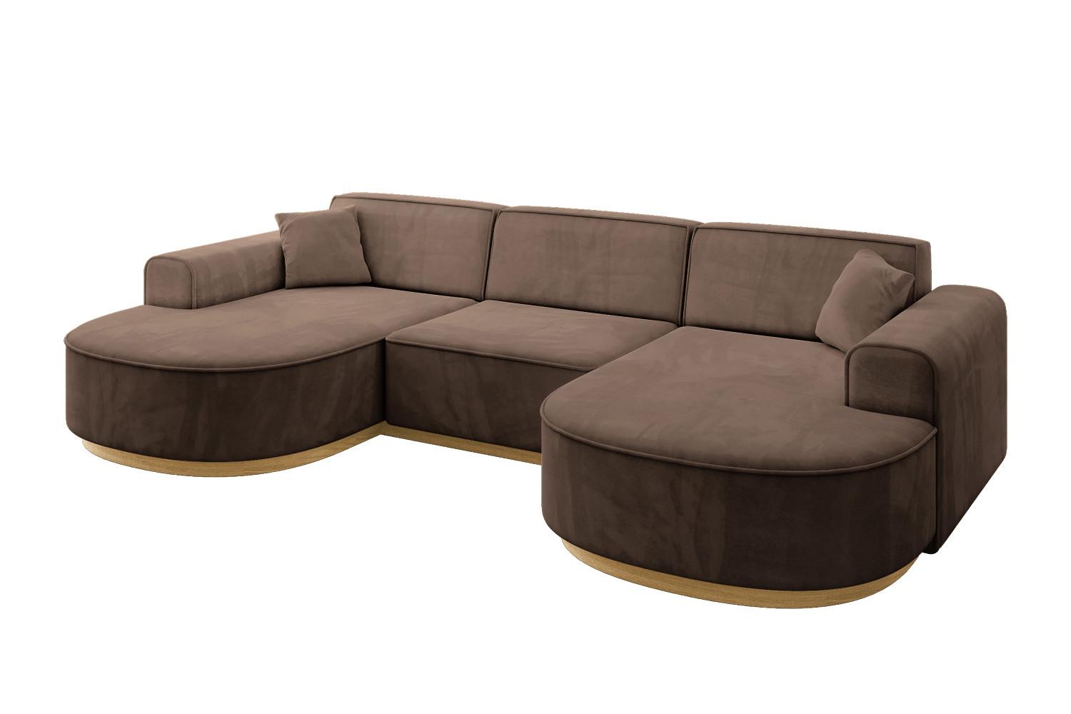 WOHNLANDSCHAFT MARI-U1-v2 - 303x171x83 cm Braun Velours - Braun, Holzwerkstoff/Textil (303/83/171cm) - ALTDECOR