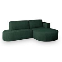 ECKSOFA CORTIO P R-S Grün Kordstoff mit Schlaffunktion - Grün, Holz (265/174cm) - MASSENO