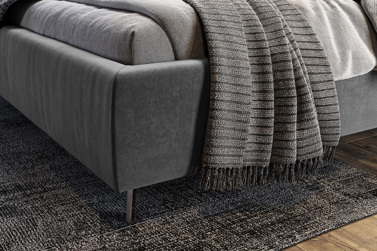 POLSTERBETT ANNY Grau Velvet - Grau, Textil (160/200cm) - KAWOLA