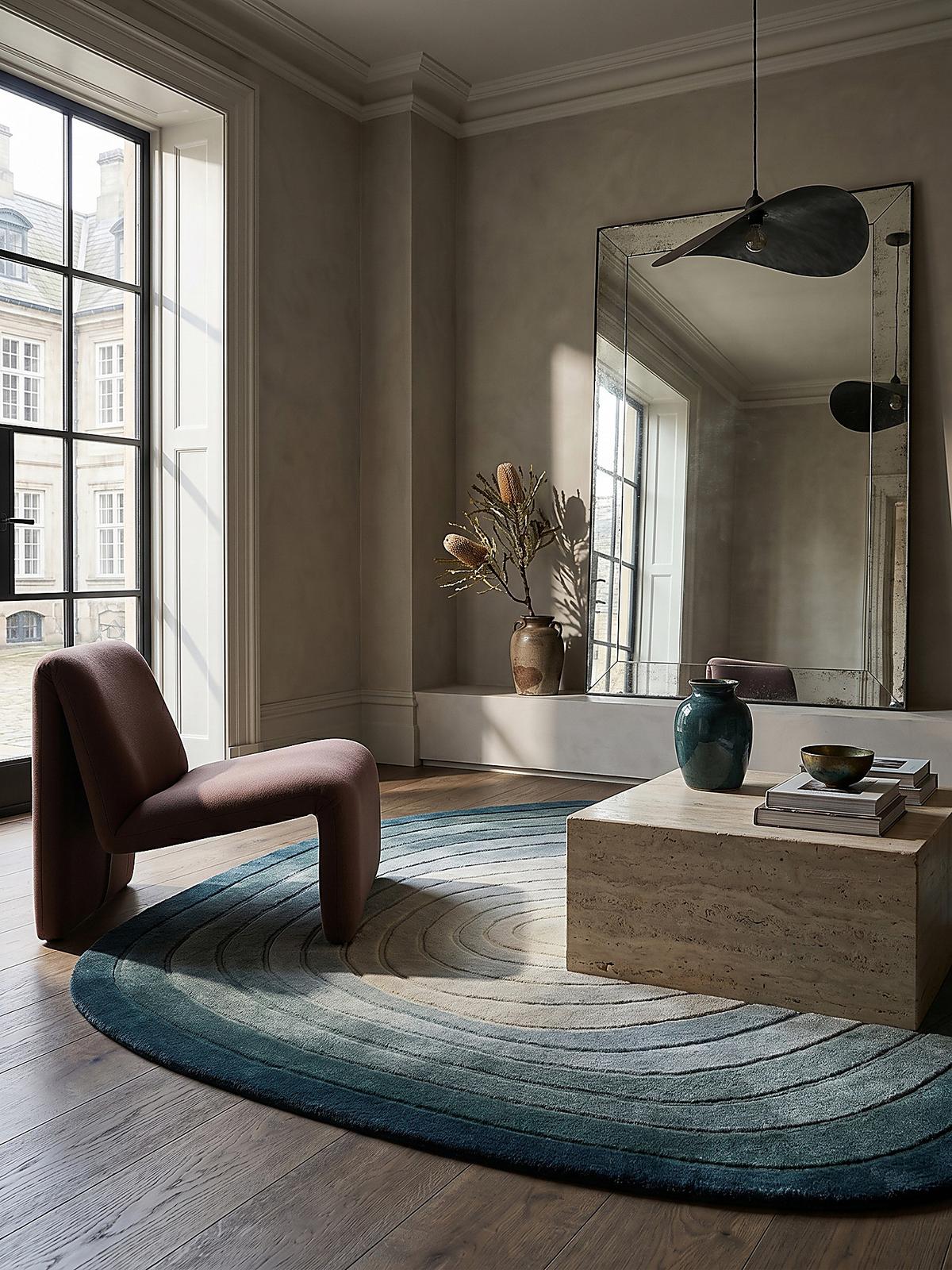 WOLLTEPPICH PARRET, mit Farbverlauf, Blau, 160 x 230 cm - Blau, Textil (230/160cm) - KADIMA DESIGN