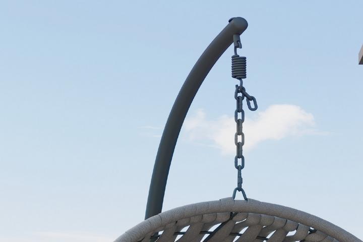 Hängesessel Gestell Stahl pulverbeschichtet Hellgrau wetterfest UV-beständig Hängevorrichtung