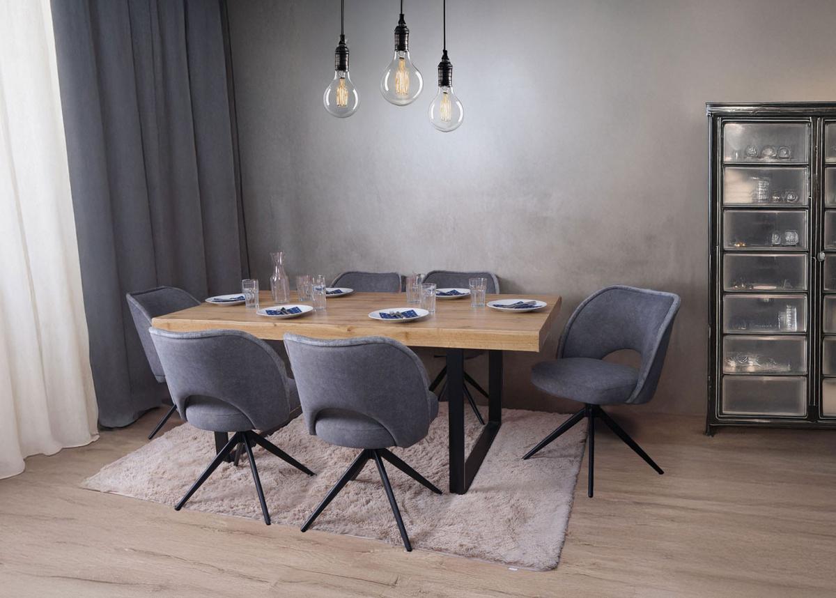 ESSZIMMERSTUHL Grau 6er-Set - Dunkelgrau/Grau, Textil (54/84/60cm) - MCW