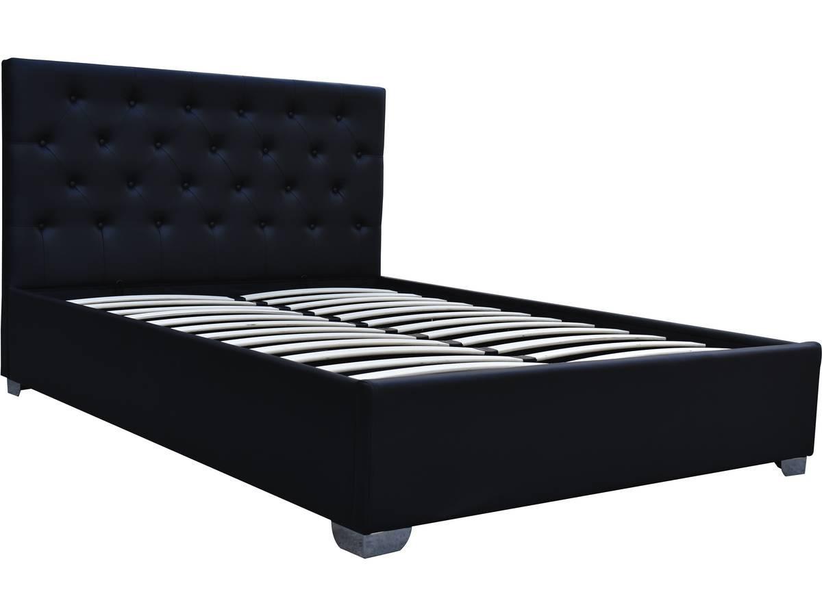 BETT tino Schwarz - Schwarz, Textil (200/160cm) - Habitat Garten