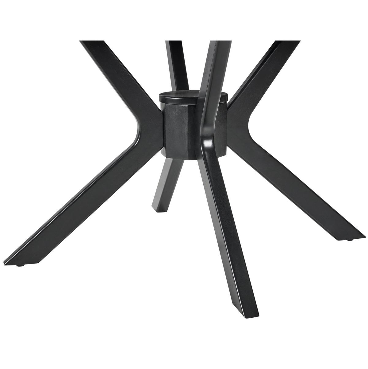 ESSTISCH ausziehbar Schwarze Eiche 107-137/107 cm Tymis - Schwarz, Holzwerkstoff (107/107/76cm) - Beliani