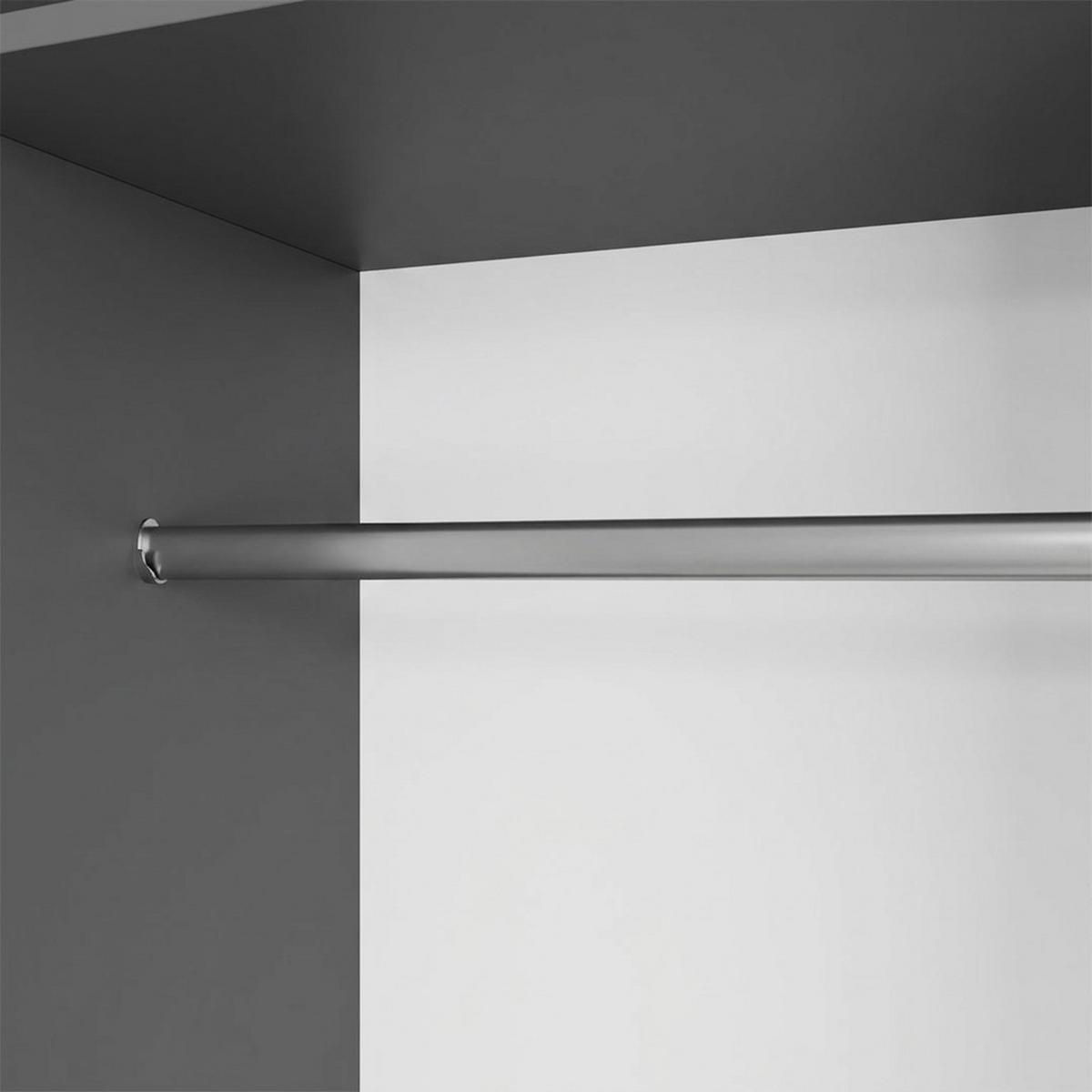 SCHWEBETÜRENSCHRANK Debra mit 2 Türen, 160/216/61 Graphitfarben mit Spiegel - Schwarz, Holzwerkstoff (160/216/61cm) - Beautysofa