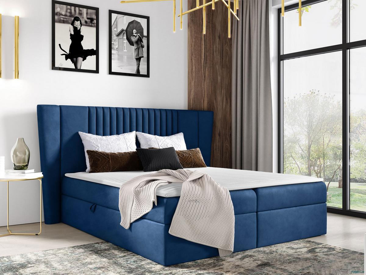 BOXBETT Spark - H3 - Dunkelblau, Holz (120/200cm) - MIRJAN24