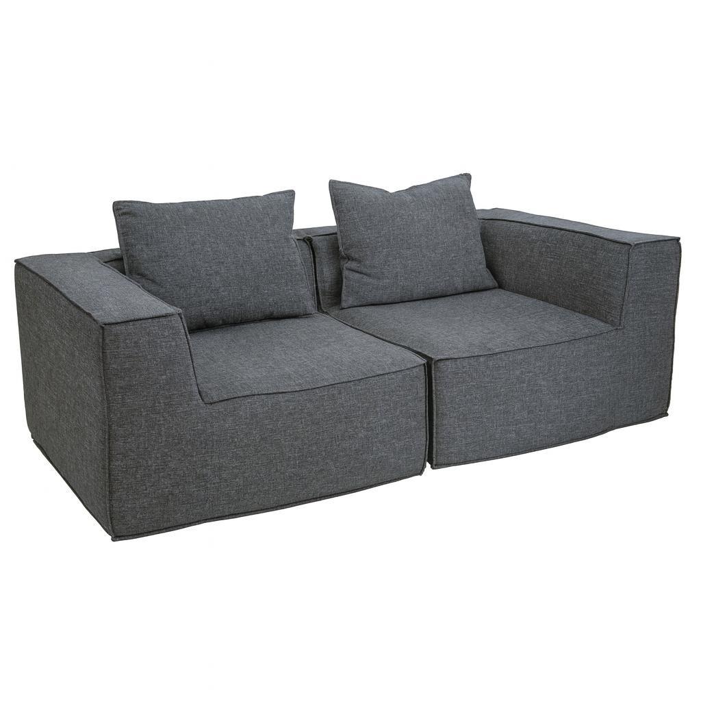 2ER-SOFA Grau - Grau, Textil (194/63/97cm) - MCW