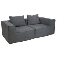 2ER-SOFA Grau - Grau, Textil (194/63/97cm) - MCW
