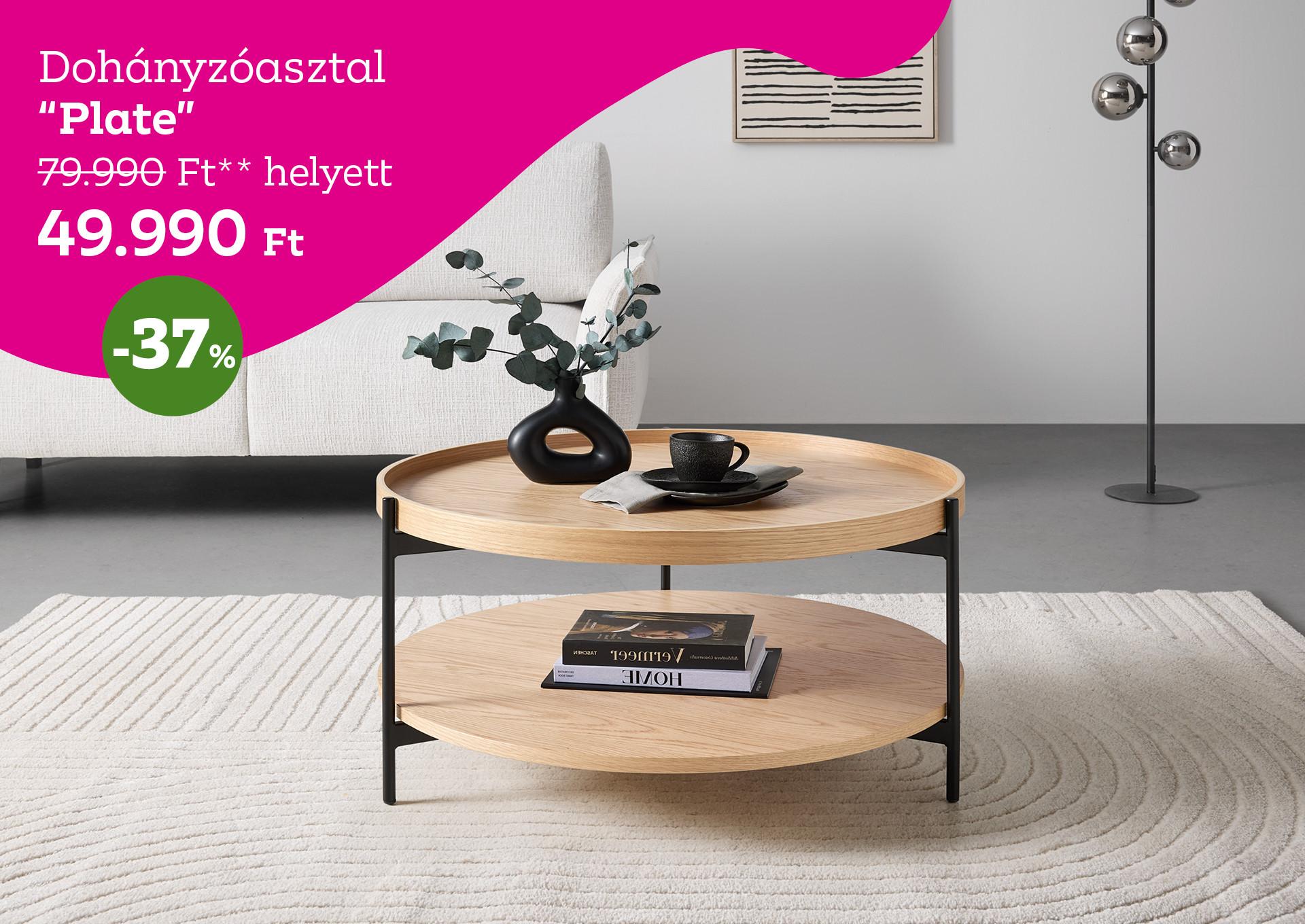 Dohányzóasztal PLATE 79990 Forint helyett 49990 Forint, kedvezmény mértéke 37%