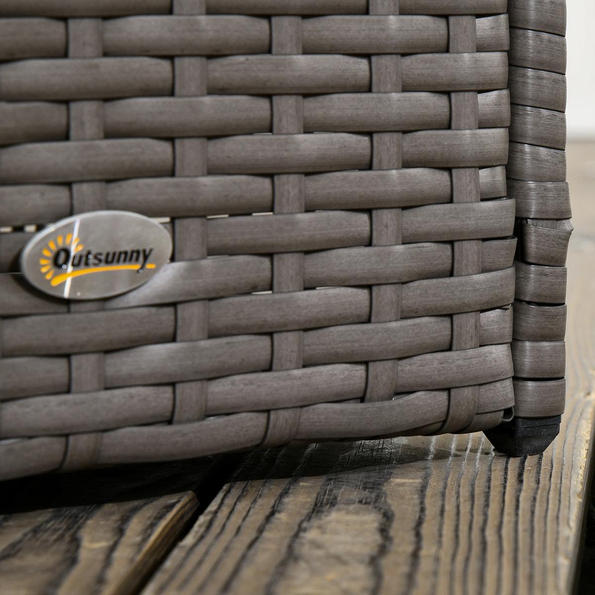 HOCHBEET PE-Rattan Stahl Grau - Grau, Kunststoff (29/103/103cm) - Outsunny
