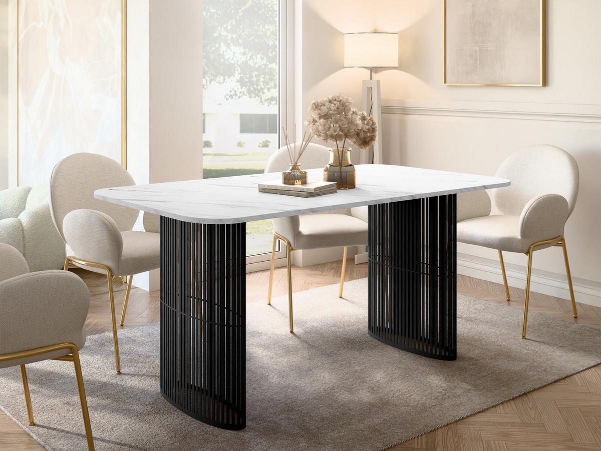 ESSTISCH Arcadia 160 - Schwarz/Weiß, Holzwerkstoff/Metall (90/160/76cm) - MIRJAN24