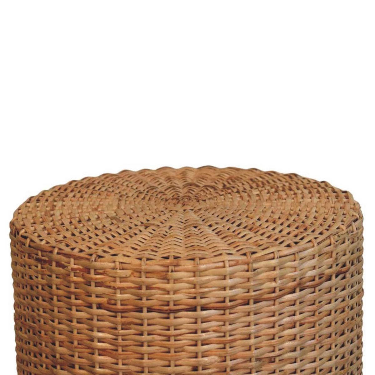 HOCKER Regency Rund Geflochten, Braun - Hellbraun, Holz (40/40/40cm) - Artisan Furniture