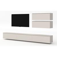 WOHNWAND Loriano V Beige, Kaschmir 300/102/32 cm Anbauwand - Beige, Holzwerkstoff/Kunststoff (300/102/32cm) - AX Living