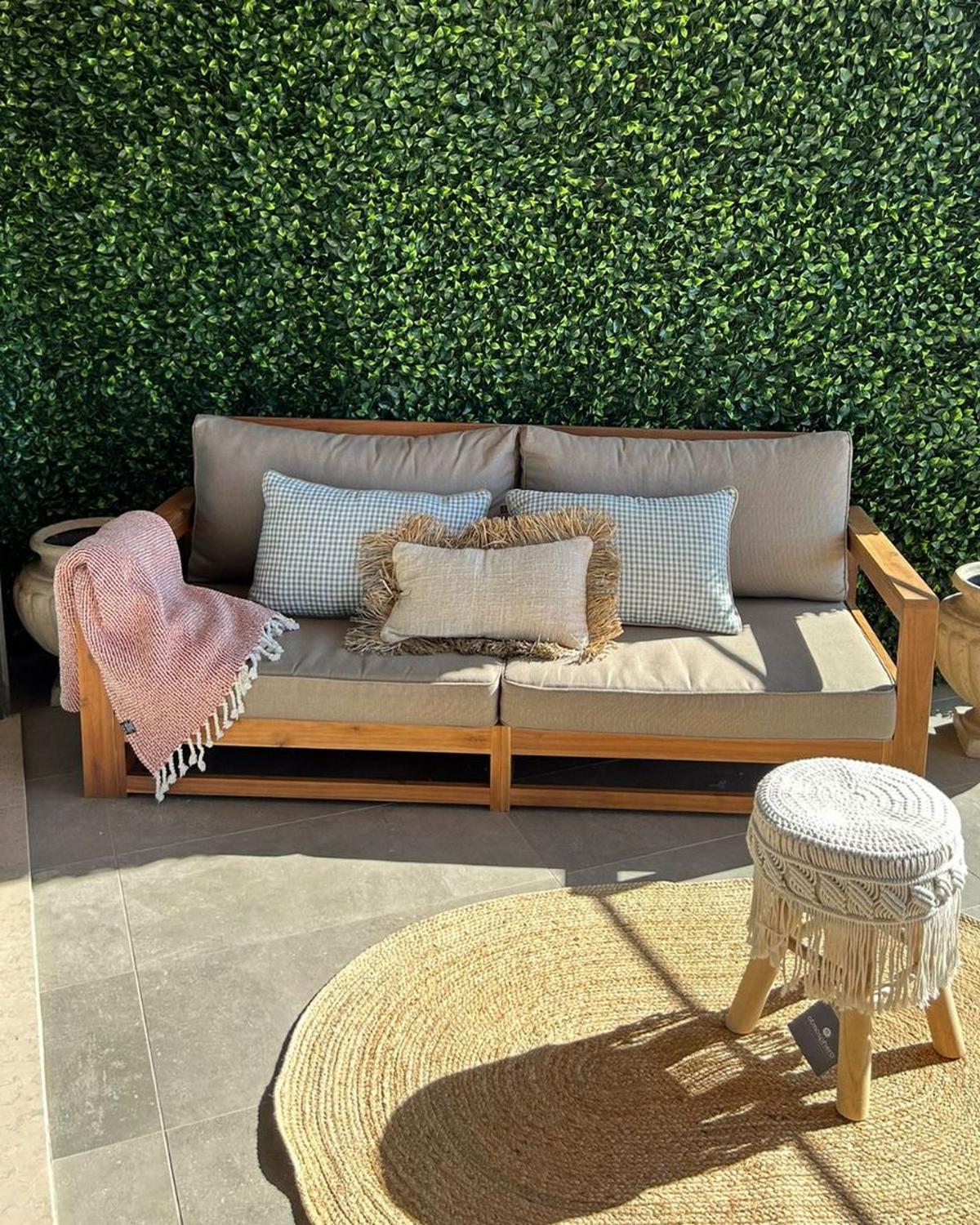 GARTENSOFA 2-sitzer zertifiziertes Akazienholz hellbraun Auflagen taupe Timor - Hellbraun/Beige, Holz (184/72/75cm) - Beliani