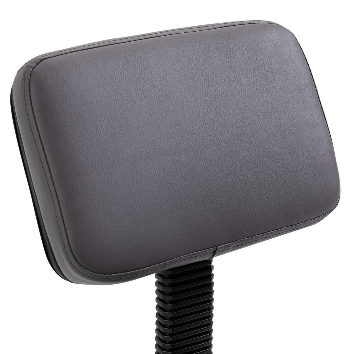 ROLLHOCKER Höhenverstellbarer Arbeitshocker mit Lehne, Grau Ø35 x 72-84 cm - Grau, Kunststoff (35/84/35cm) - HOMCOM