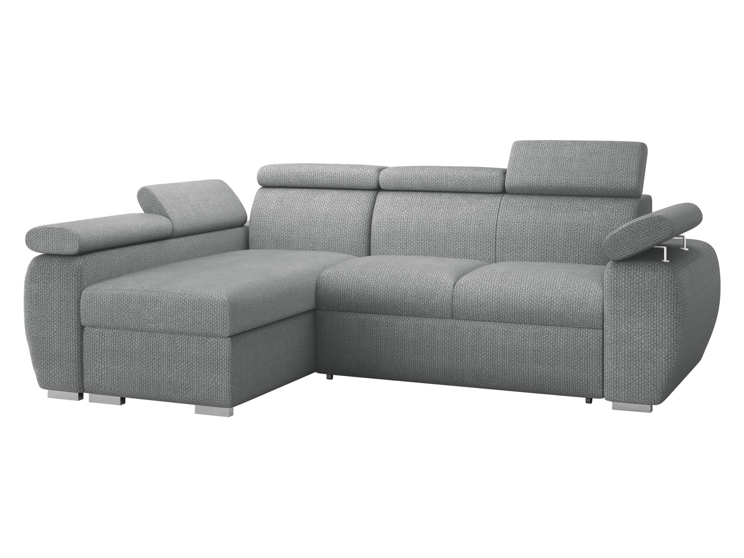 ECKSOFA Boston Mini, Seite: Links - LC+2R - Chromfarben/Dunkelgrau, Holz/Textil (255/170cm) - MIRJAN24