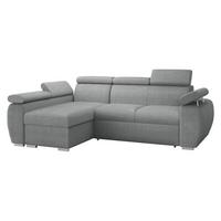 ECKSOFA Boston Mini, Seite: Links - LC+2R - Chromfarben/Dunkelgrau, Holz/Textil (255/170cm) - MIRJAN24