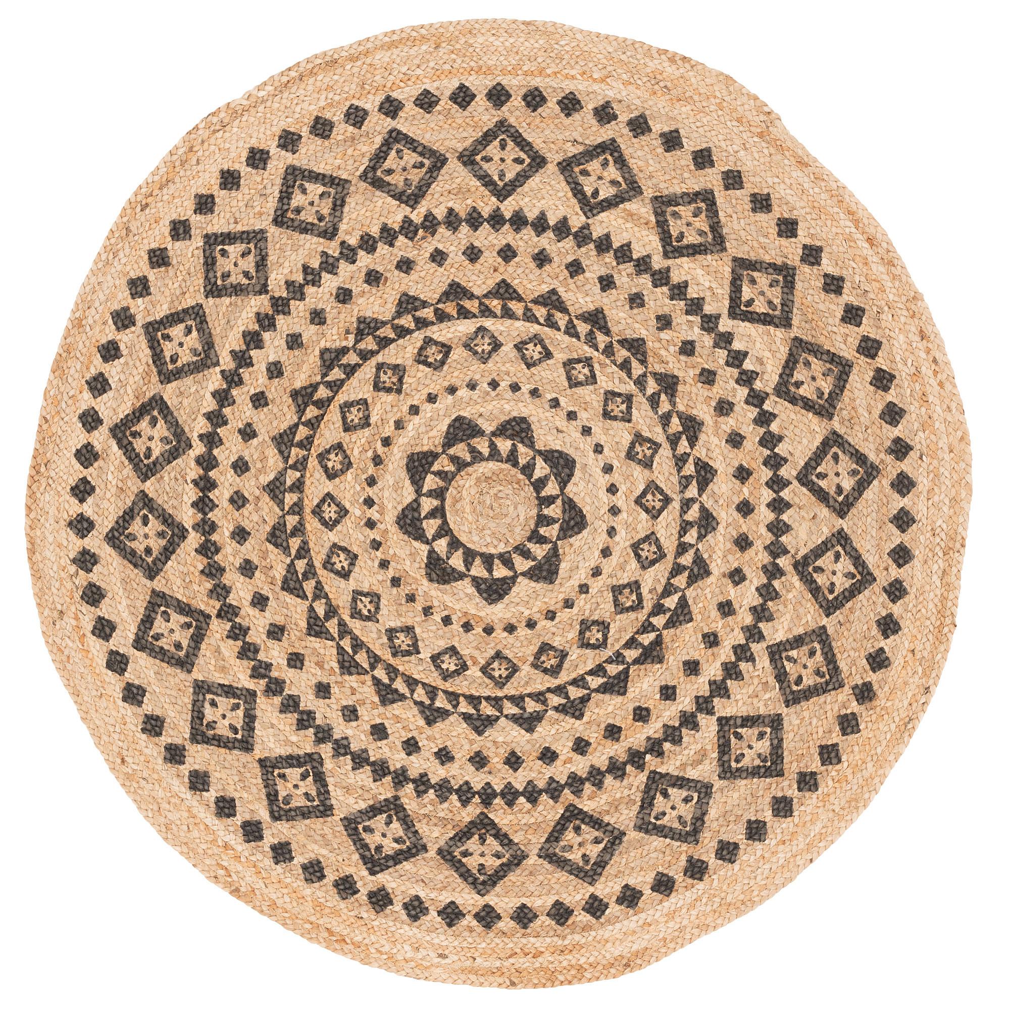 HANDGEFERTIGT JUTE TEPPICH NELE ETHNO RUND - Beige, Textil (80/80cm) - Pergamon