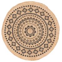 HANDGEFERTIGT JUTE TEPPICH NELE ETHNO RUND - Beige, Textil (120/120cm) - Pergamon
